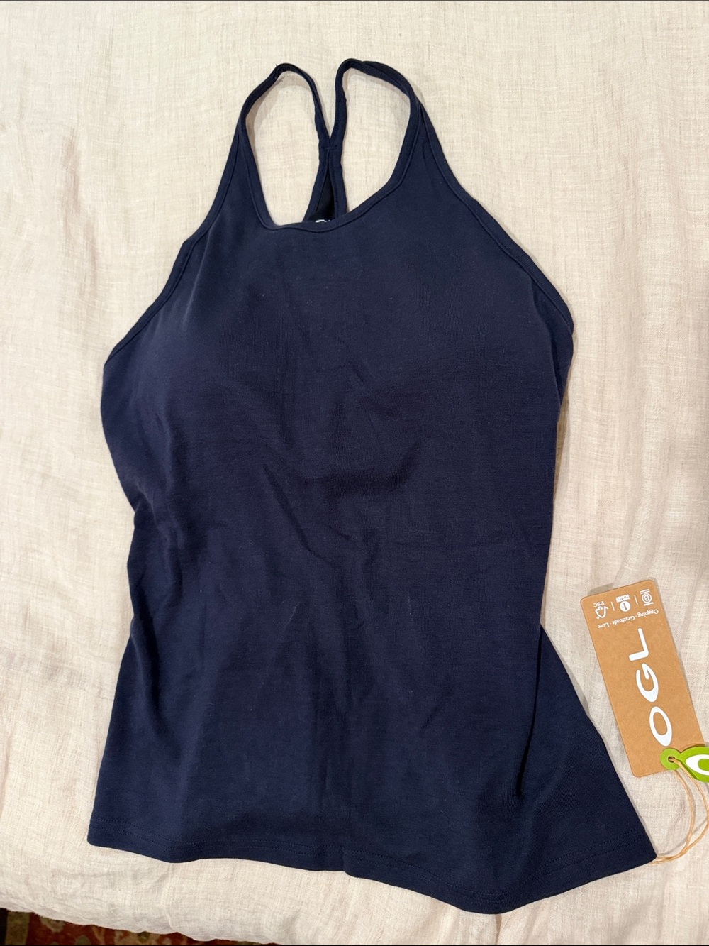 OGL NWT Navy Racerback Tank Top Brami - built in bra